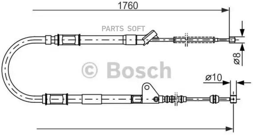 BOSCH 1987477541 1 987 477 541_трос ручника п.!\Toyota Avensis all 00-01 drum