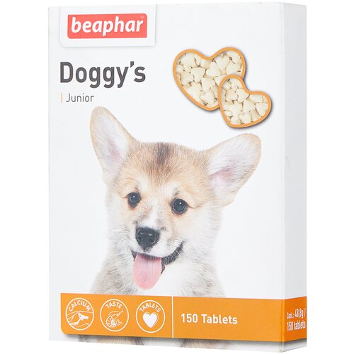 Кормовая добавка Beaphar Doggy’s Junior , 150 таб. добавка в корм beaphar doggy s mix 180 таб х 1