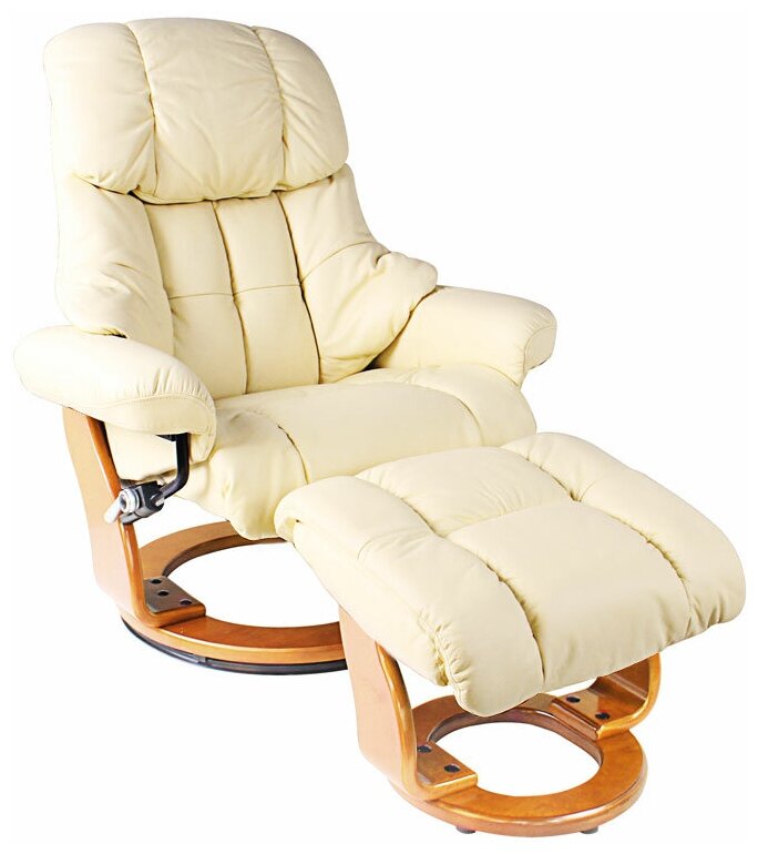 Кожаное кресло-реклайнер Falto Relax Lux 7438W, цвет кремовый
