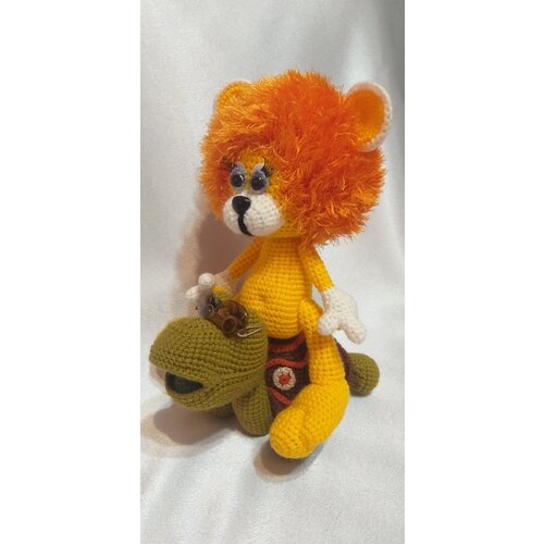 Вязаный Лев, черепаха 24-28 см, ручная работа, связана крючком.