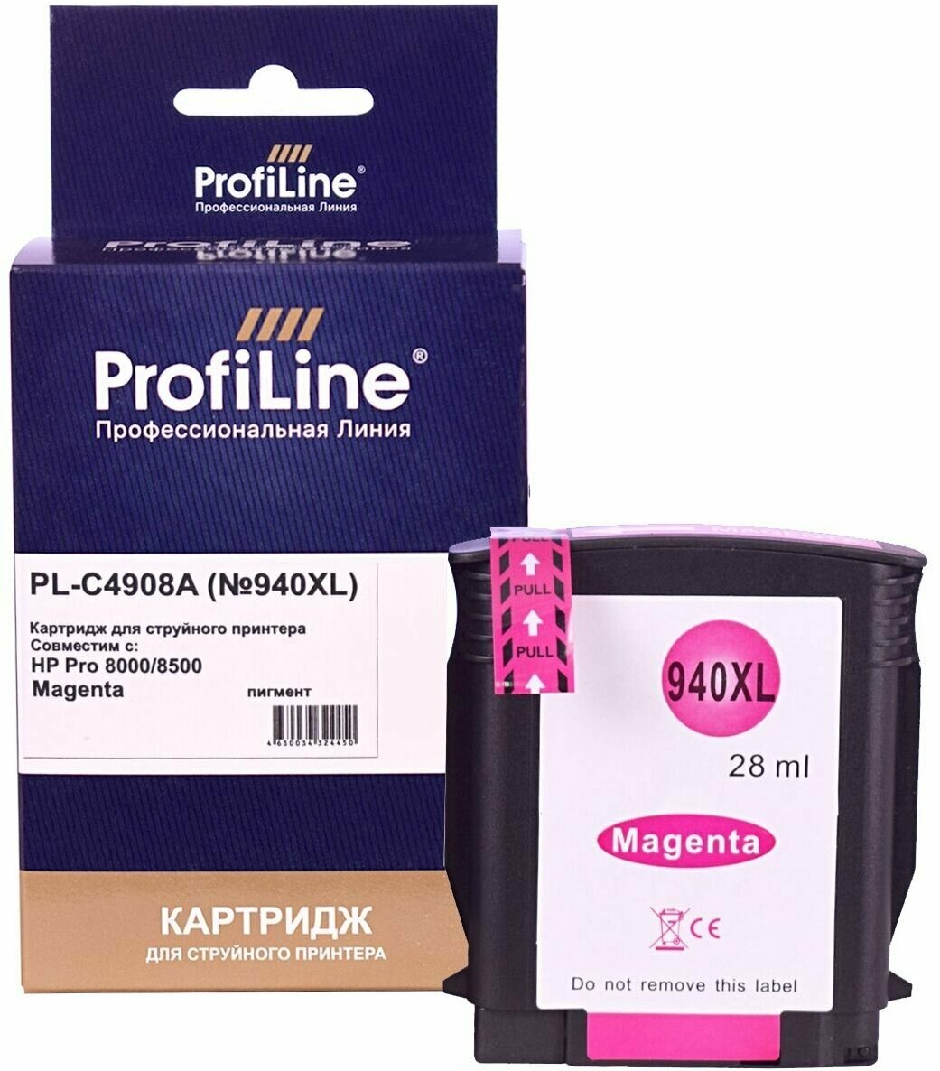 Картридж PL-C4908A №940XL для принтеров HP Officejet Pro 8000/8500 Magenta пигмент ProfiLine