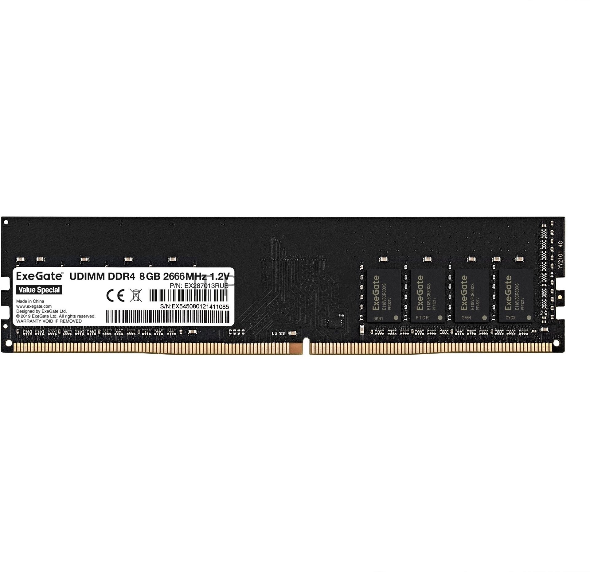 Оперативная память ExeGate Value 8 ГБ DDR4 2666 МГц DIMM CL19 EX287013RUS - фотография № 3