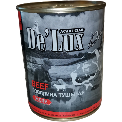 DeLux Dog Human Grade Говядина тушеная, в желе 400 гр.