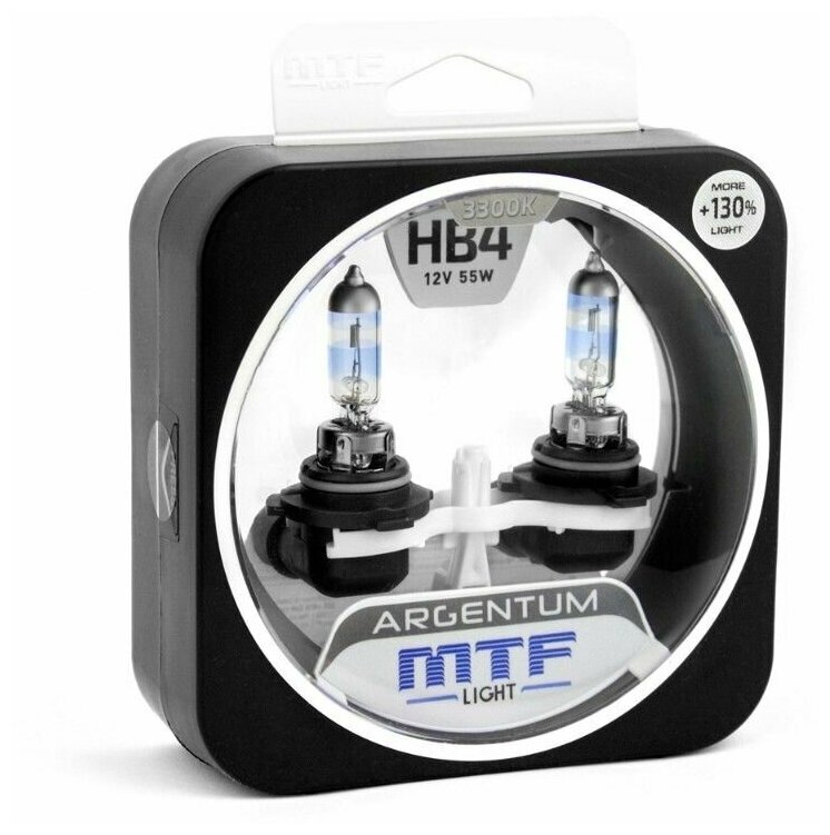 Автолампы HB4(9006) - Галогенные лампы MTF Light серия ARGENTUM +130% 3300K