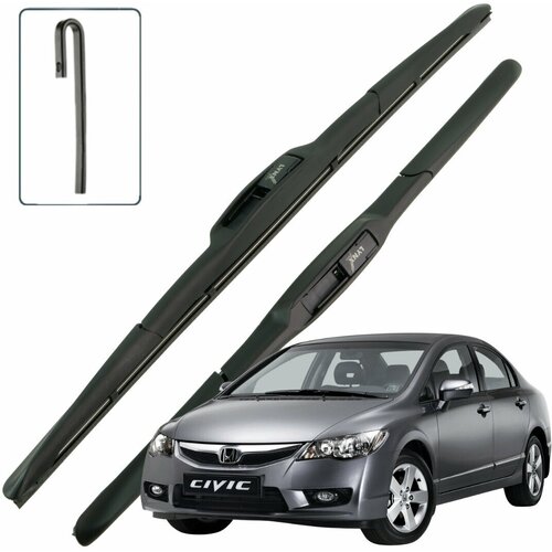 Дворники Honda Civic (8) FD Хонда Цивик ФД седан рест 2009 2010 2011 Щетки стеклоочистителя гибридные к-т 2шт, 700мм-600мм