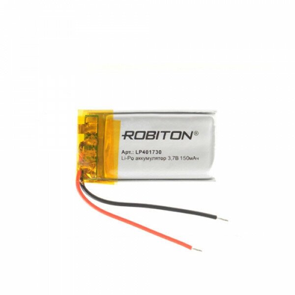 Аккумулятор Li-Pol Robiton LP401730 литий-полимерный 3.7 В 150 мАч с защитой