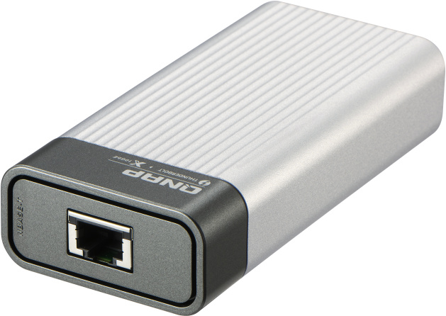 Плата расширения/ QNAP QNA-T310G1T Single port Thunderbolt 3 to single port 10GbE NBASE-T RJ-45 adapter, bus powered, 10Gbps; 5Gbps; 2.5Gbps; 1Gbps; 1