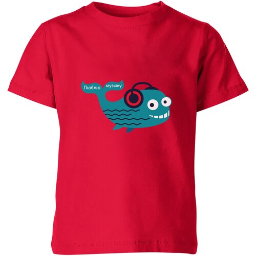 Футболка Us Basic, размер 4, красный мужская футболка кит любит музыку whale xl белый