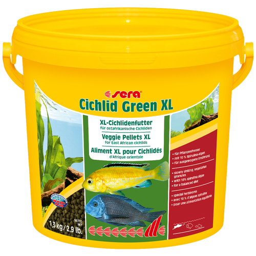 Сухой корм  для  рыб Sera Cichlid Green XL, 3.8 л, 1.3 кг