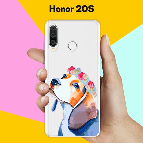 Силиконовый чехол Бигль на Honor 20s силиконовый чехол на honor 20s хонор 20s сиреневая цветочная рамка прозрачный