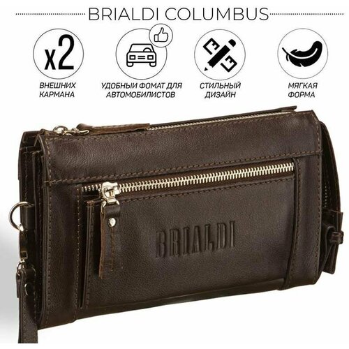 Мужской кожаный клатч BRIALDI Columbus brown BR08403VL