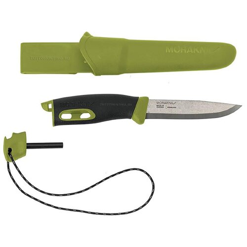 Нож фиксированный MORAKNIV Companion Spark зеленый/черный