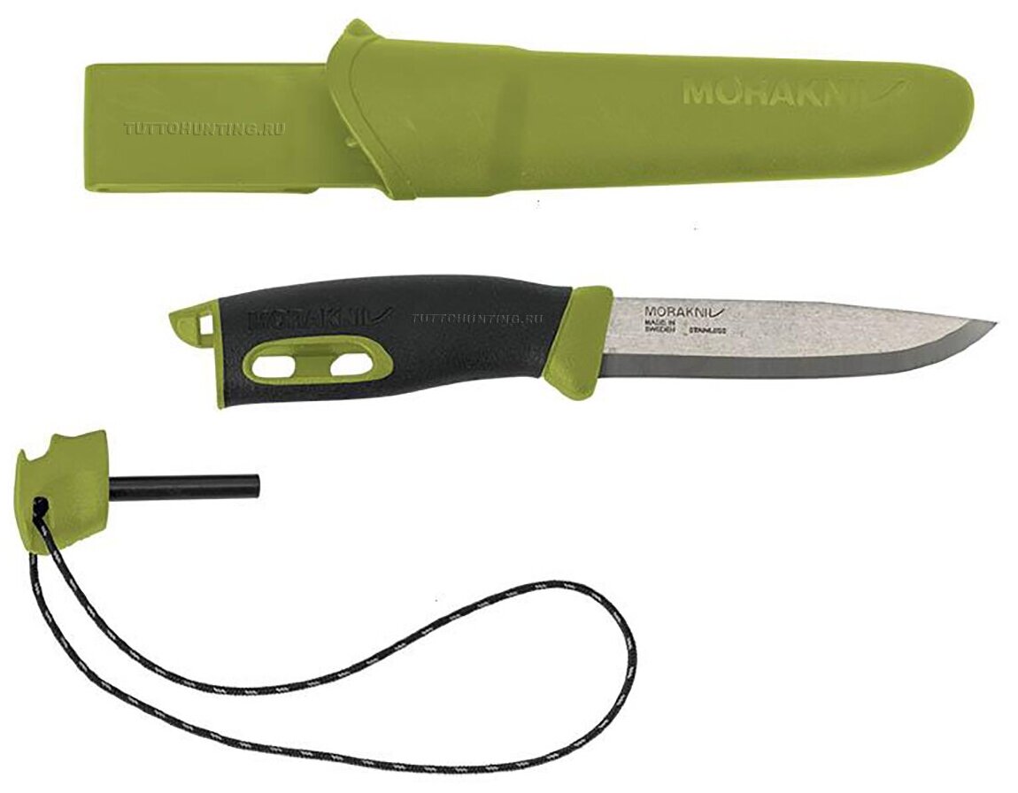 Нож Morakniv Spark Green, нержавеющая сталь, цвет зеленый