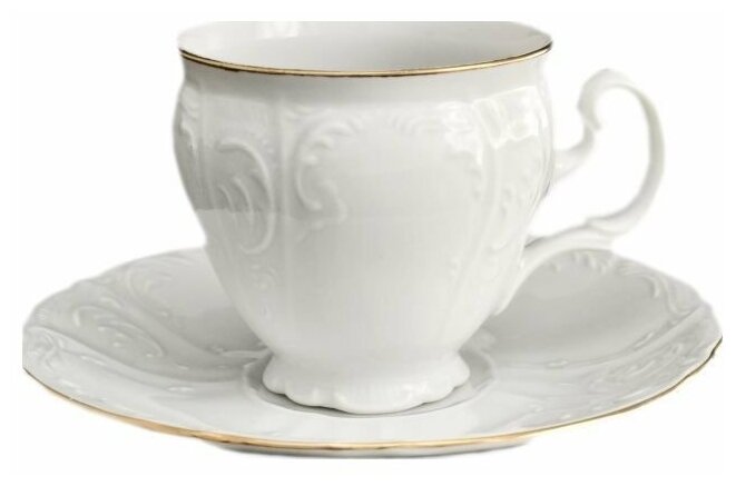 фото Кофейная пара 170 мл высокая н/н Thun "Бернадотт /Отводка золото" / 143147