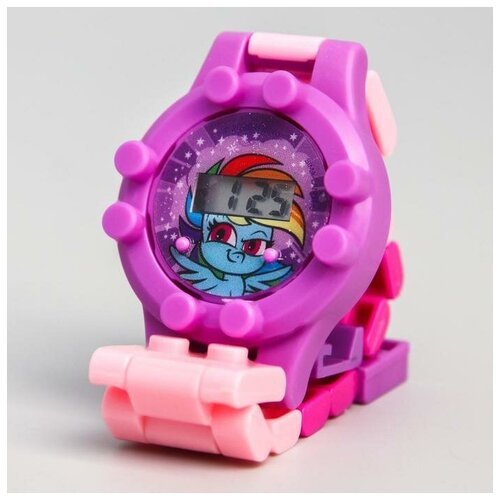 Часы наручные электронные Радуга Дэш, My Little Pony, с ремешком-конструктором часы наручные электронные трансформеры transformers с ремешком конструктором