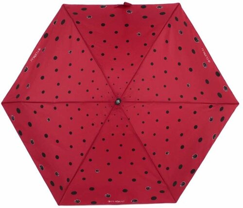 Мини-зонт FLIORAJ, механика, 5 сложений, купол 116 см., 8 спиц, для женщин, красный