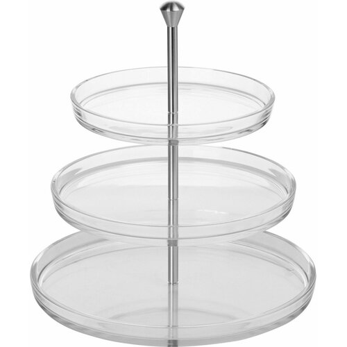 Этажерка Borgonovo Палладио 3-х ярусная для десерта 320х270х220х380мм стекло пластик 10156₽