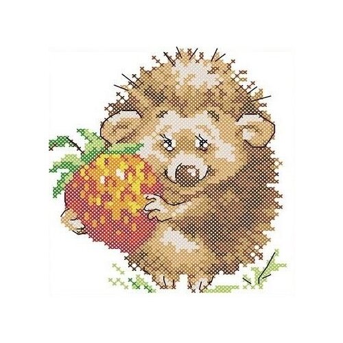 фото Набор ежик с клубничкой счетный крест 11х12 каролинка кткн 004
