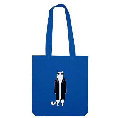 Сумка шоппер Us Basic, синий мужская футболка кот в пальто l белый
