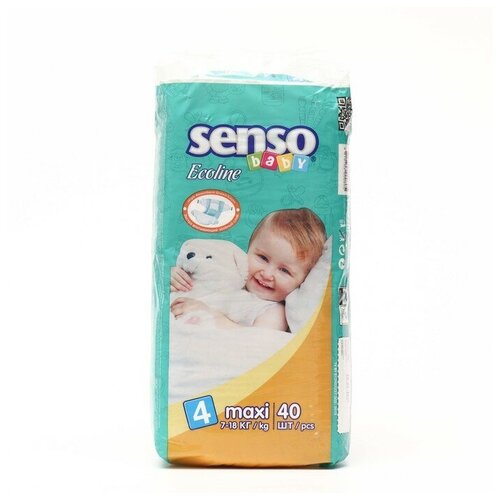 Senso baby Подгузники «Senso baby» Ecoline Maxi (7-18 кг), 40 шт