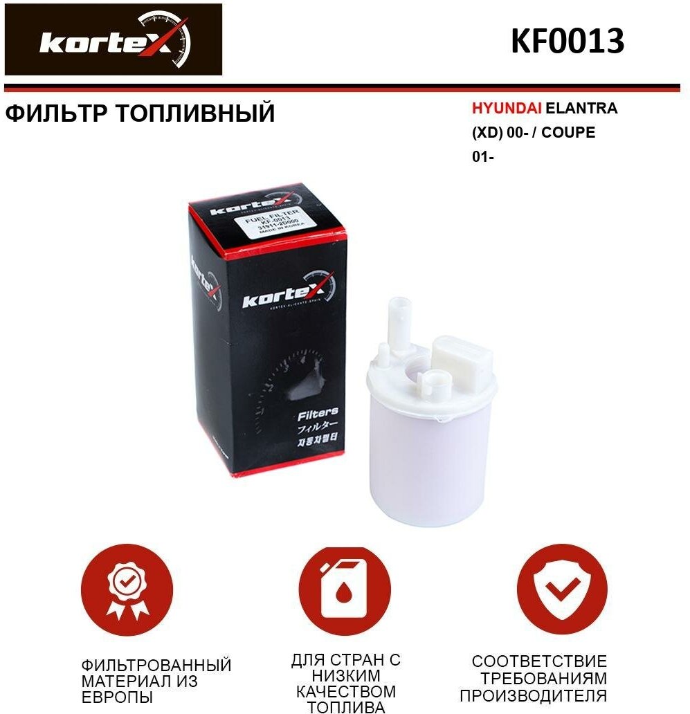 Фильтр топливный Kortex для Hyundai Elantra (XD) 00- / Coupe 01- ОЕМ 319112D000; KF0013