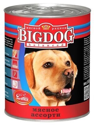 Зоогурман Big Dog Консервы для собак Мясное Ассорти 850 г