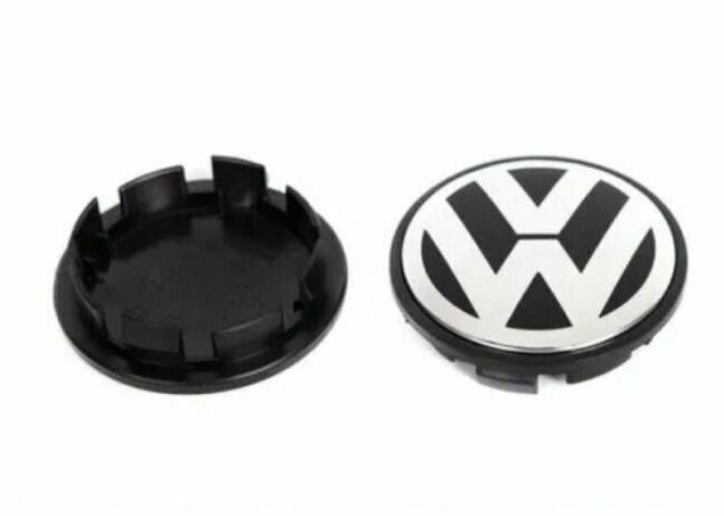 Заглушка на колеса Volkswagen колпачок диска фольксваген, черный, хром,65мм