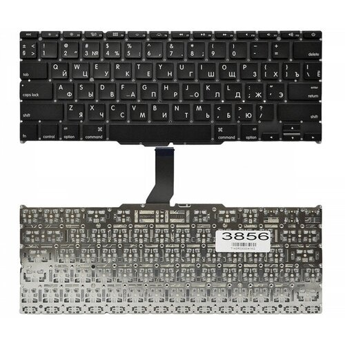 клавиатура keyboard для ноутбука apple macbook a1370 2010 черная без подсветки плоский enter топ панель Клавиатура для ноутбука Apple MacBook A1370, A1465 черная, плоский Enter