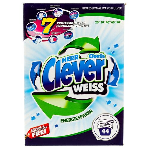 фото Стиральный порошок Clever Weiss 3.25 кг картонная пачка