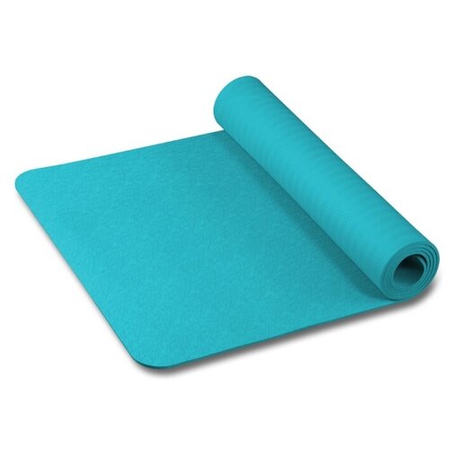 фото In020 коврик для йоги и фитнеса indigo tpe с тиснением бирюзовый 173*61*0,6 см