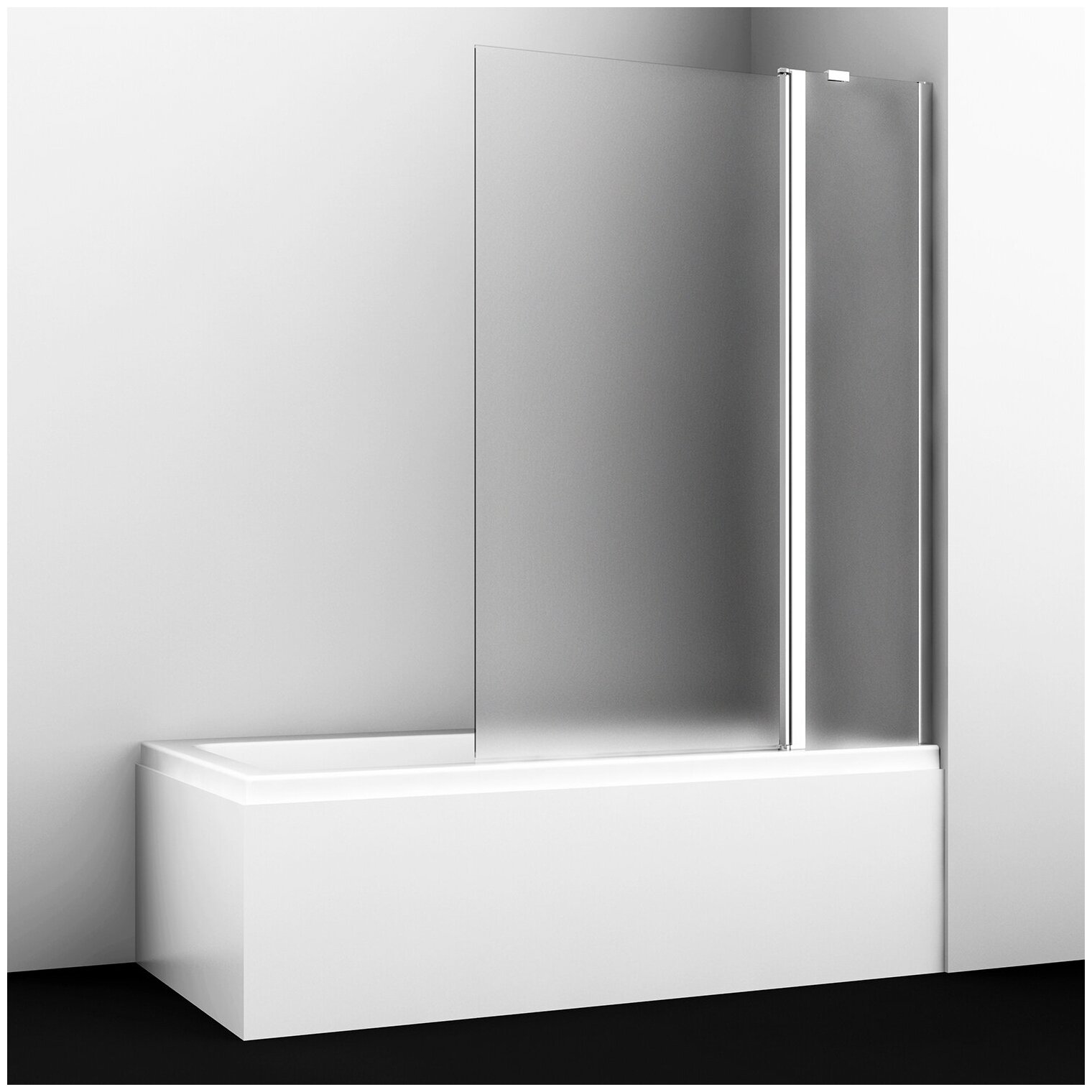 Штока для ванны Wasserkraft Berkel 110х40 48P02-110R Matt glass Fixed стекло матовое, профиль хром