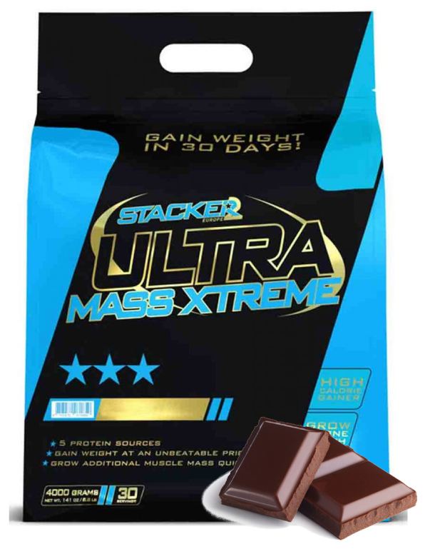 Гейнер Stacker2 Ultra Mass Xtreme, шоколад, 4000 гр. для набора массы