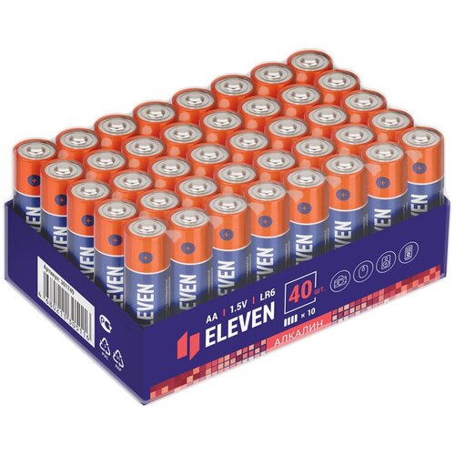 Батарейка Eleven AA/LR06 (1.5 В) алкалиновая (картон, 40шт.) (301749)