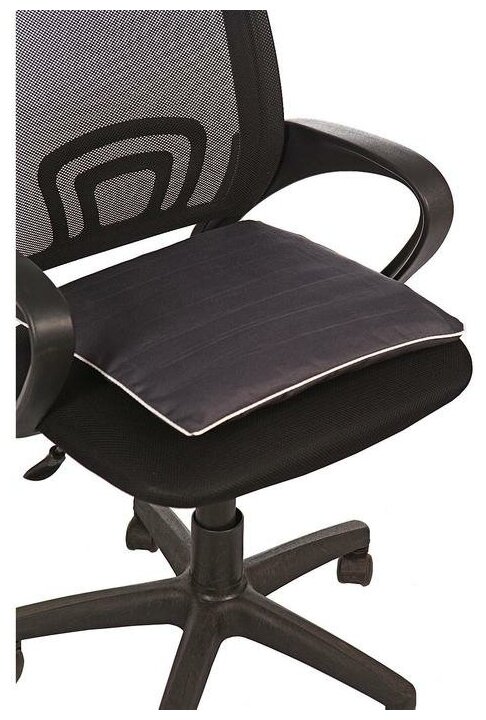 Ортопедическая подушка на стул на сиденье SMART - TEXTILE "офис комфорт". Размер 40х50 см. Цвет серый - фотография № 5