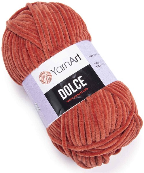 Пряжа для вязания YarNart Dolce (Дольче), комплект: 2 шт, цвет: терракотовый (793), состав: 100% микрополиэстер, вес: 100 г, длина: 120 м