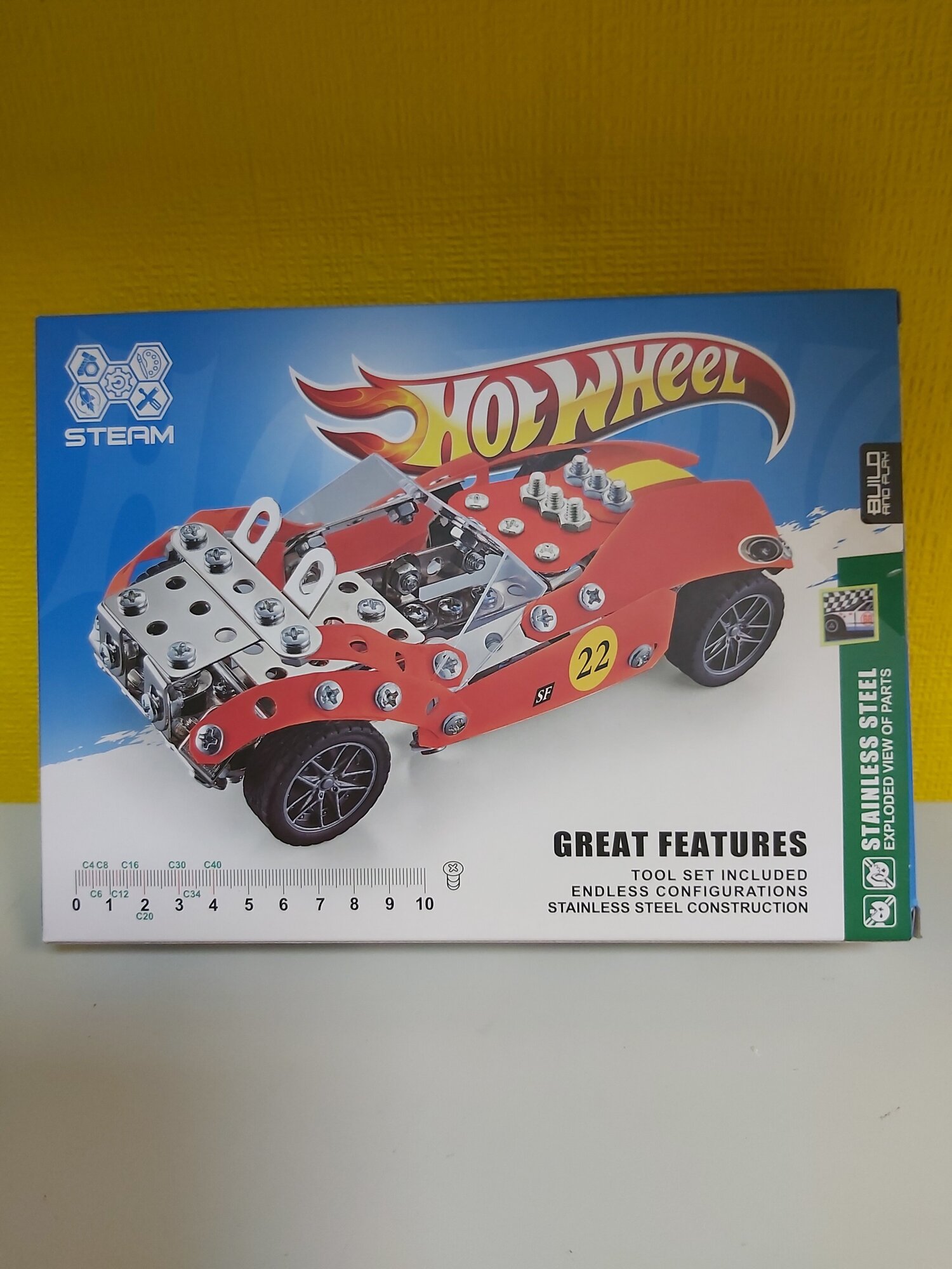 Конструктор металлический гоночная машина "ХОТ вилс" (HOT WHEEL)