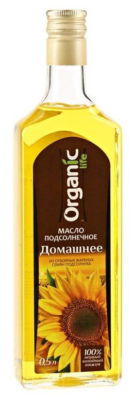 Масло подсолнечное Organic Life Домашнее 500 мл - фото №1