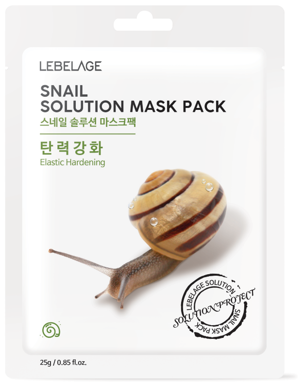 Маска тканевая LEBELAGE SNAIL SOLUTION MASK