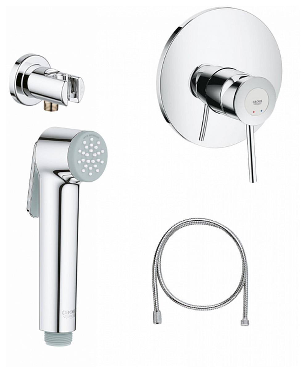 Гигиенический душ Grohe BauClassic 124434,  хром хром 1500 мм
