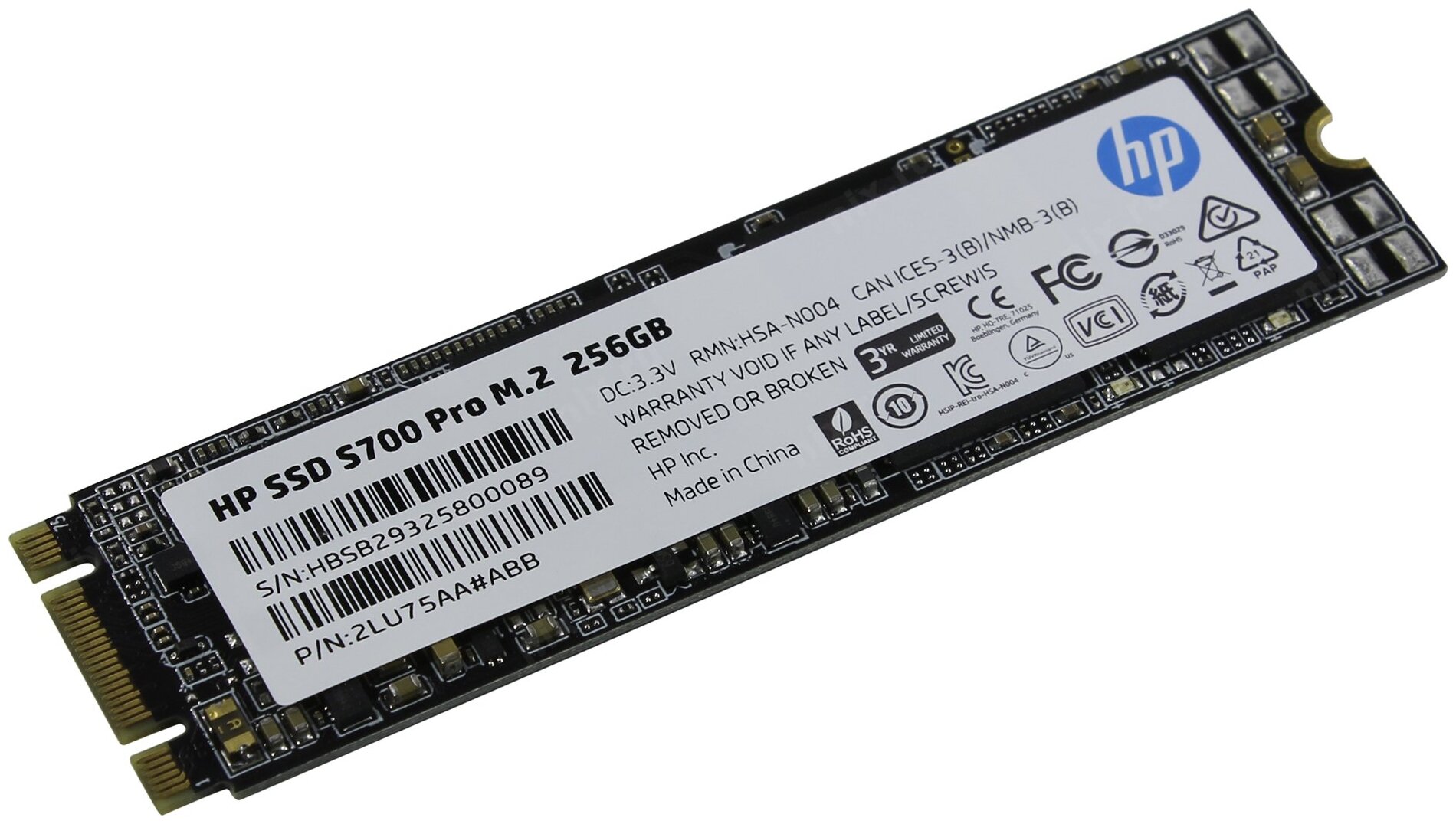 Твердотельный накопитель 256Gb SSD HP S700 Pro (2LU75AA)