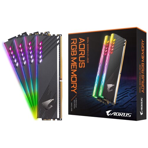 Оперативная память GIGABYTE AORUS RGB 16 ГБ (8 ГБ x 2 шт.) DDR4 3600 МГц DIMM CL18 GP-AR36C18S8K2HU416RD