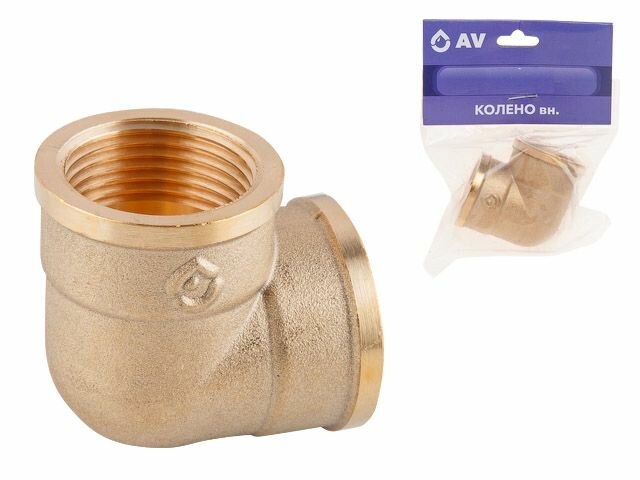 Угольник AV ENGINEERING латунный внутренняя резьба 1" (AVE307007) — фото 1