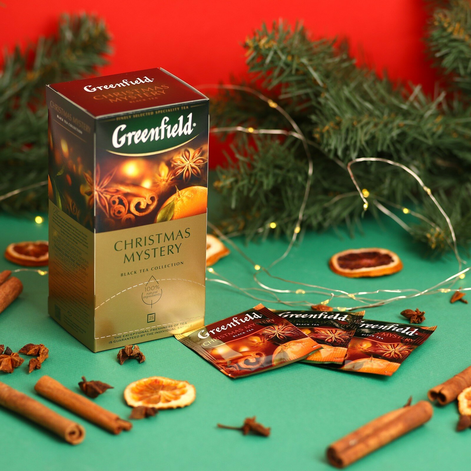 Чай чёрный Greenfield Christmas Mystery, 25x1,5 г - фотография № 3