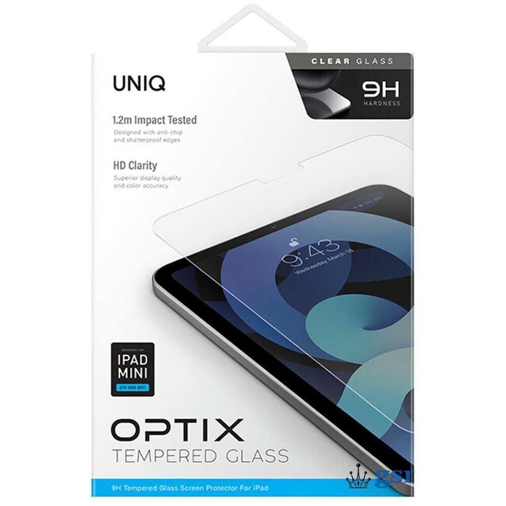 Uniq Защитное стекло Uniq Optix Clear для iPad mini 6" прозрачное без рамки PDM6(2021)-CLEAR