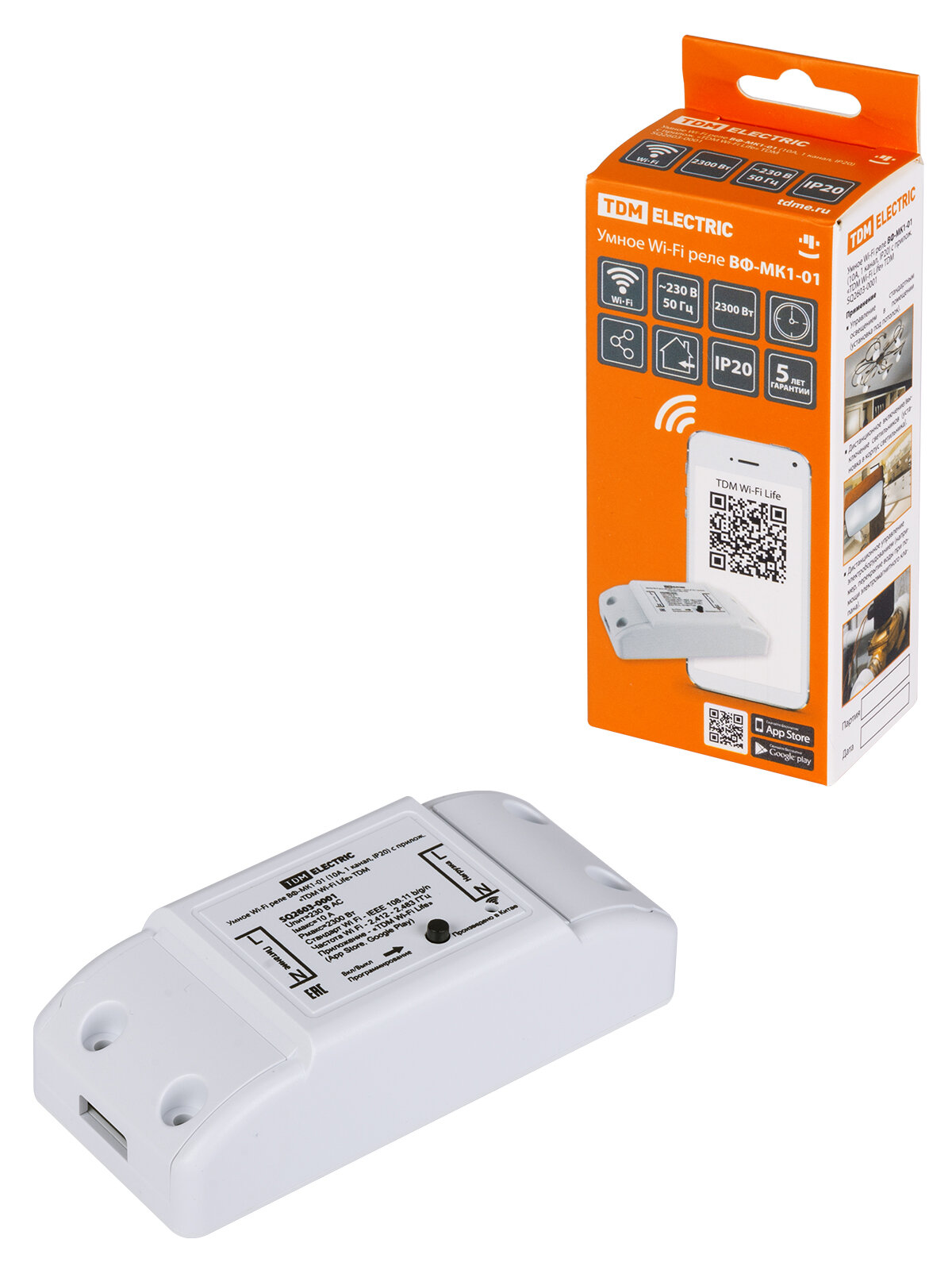 фото Умное Wi-Fi реле TDM-Electric ВФ-МК1-01 4690259564055 .