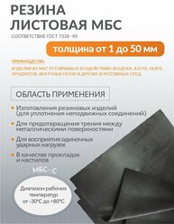 Резина листовая техпластина МБС 3мм (50х50см)