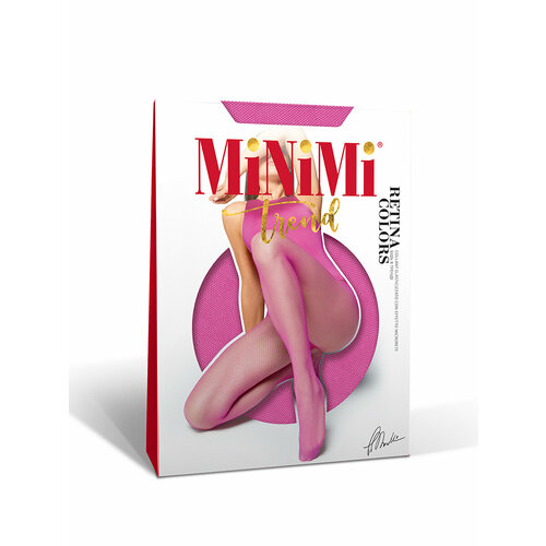 Колготки MiNiMi Колготки женские MiNiMi RETINA COLORS, 20 den, с ластовицей, в сетку, размер 4, фуксия