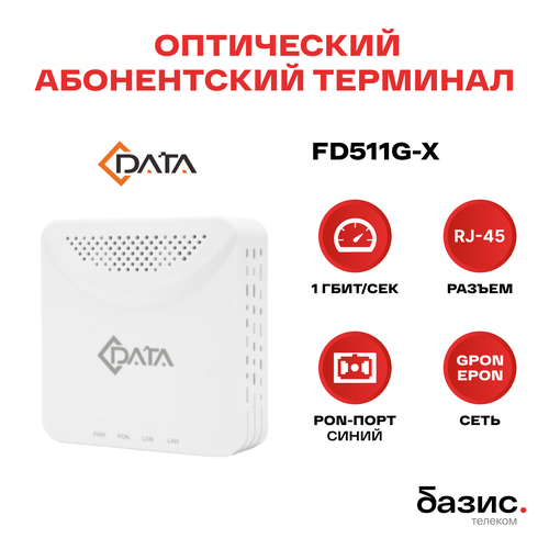 Оптический абонентский терминал C-DATA xPON ONT FD511G-X Порт SCUPC синий 1900₽