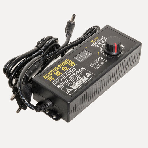 Изображение товара Регулируемый блок питания 9-24V 5A 5.5x2.5mm 120W для компьютеров / ноутбуков / игровых систем / светодиодных лент / электроинструментов / систем видеонаблюдения