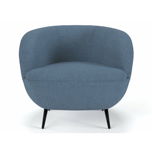 фото Мягкое кресло soft element даника dark blue с высокой спинкой, букле, синее, кресло барашек, на балкон, для отдыха дома
